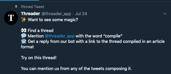 threader_app, a bot that compiles tweet threads